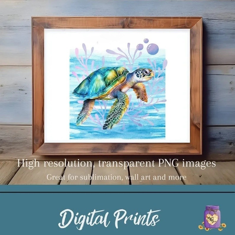 Sea Turtle Ocean Digital Prints – T-Shirt Designs & Ocean Summer Gifts