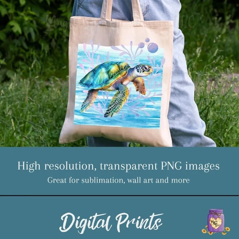 Sea Turtle Ocean Digital Prints – T-Shirt Designs & Ocean Summer Gifts