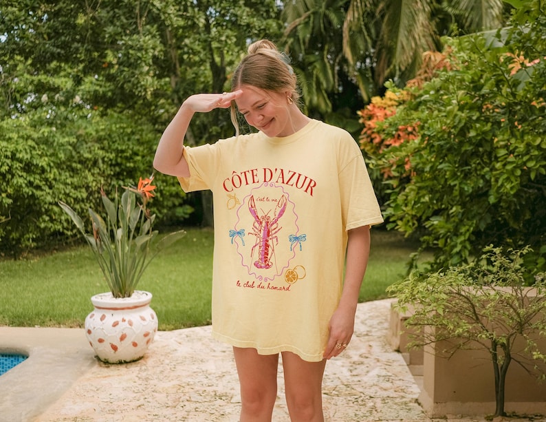 Cote Dazur/Lobster/Fisherman/Saint Tropez Coastal Aesthetic Shirts & Bow Top
