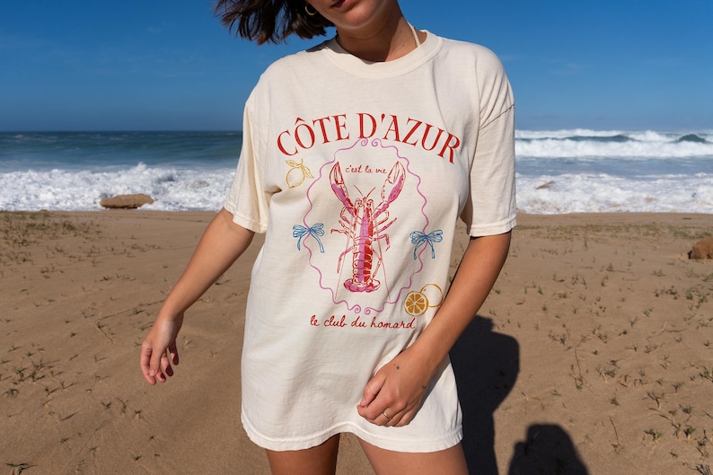 Cote Dazur/Lobster/Fisherman/Saint Tropez Coastal Aesthetic Shirts & Bow Top