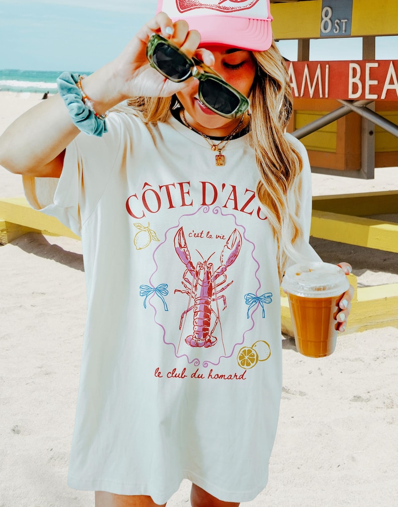 Cote Dazur/Lobster/Fisherman/Saint Tropez Coastal Aesthetic Shirts & Bow Top
