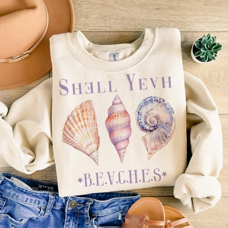 Summer Beach Vibes: Shell & Coconut Girl Aesthetic T-shirt
