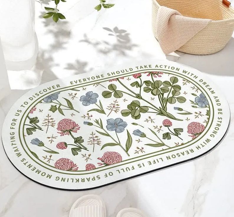 Anti-slip Refresh Floral Bath Mat
