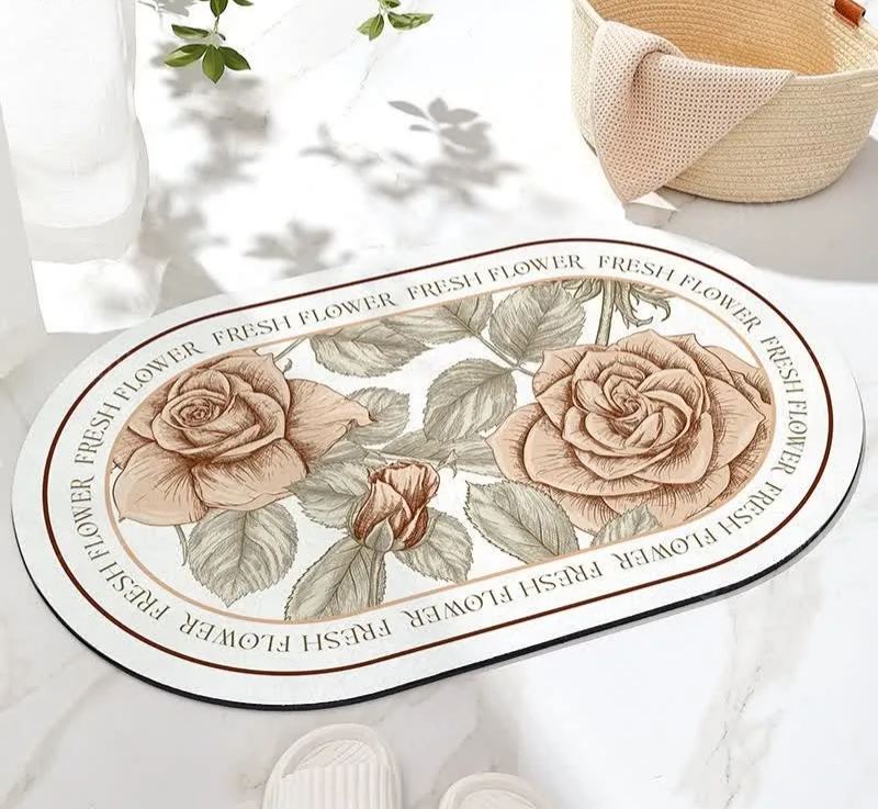 Anti-slip Refresh Floral Bath Mat