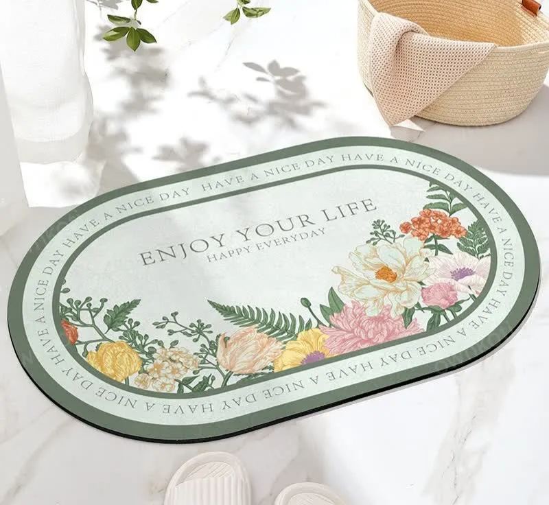 Anti-slip Refresh Floral Bath Mat