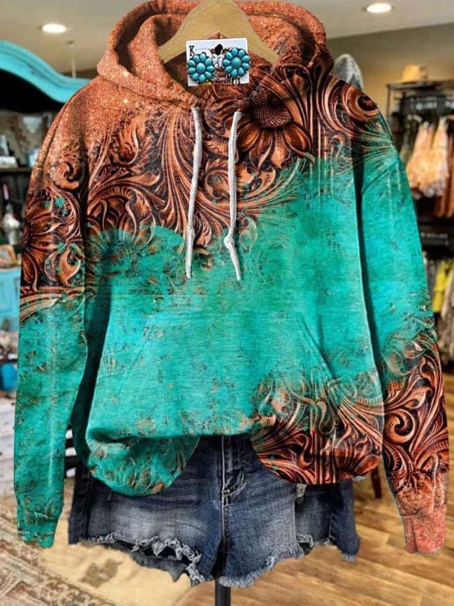 Vintage Western Print Sweatshirt