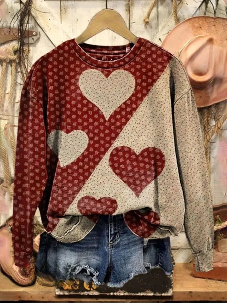 Vintage Heart Art Casual  Sweatshirt