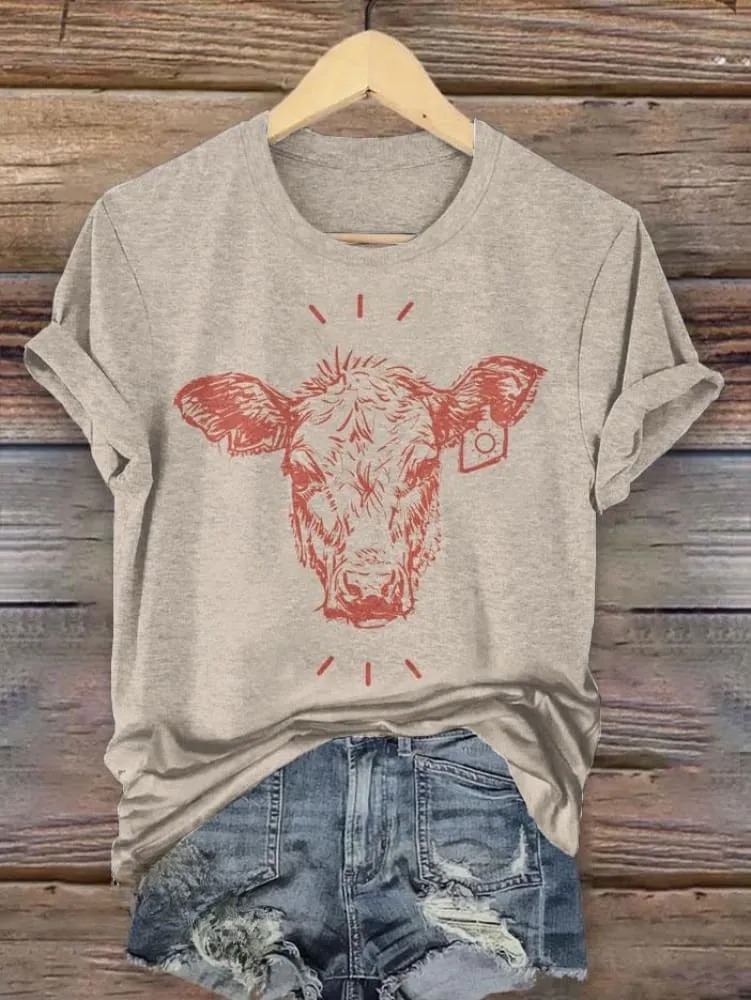 Vintage Western Print T-shirt