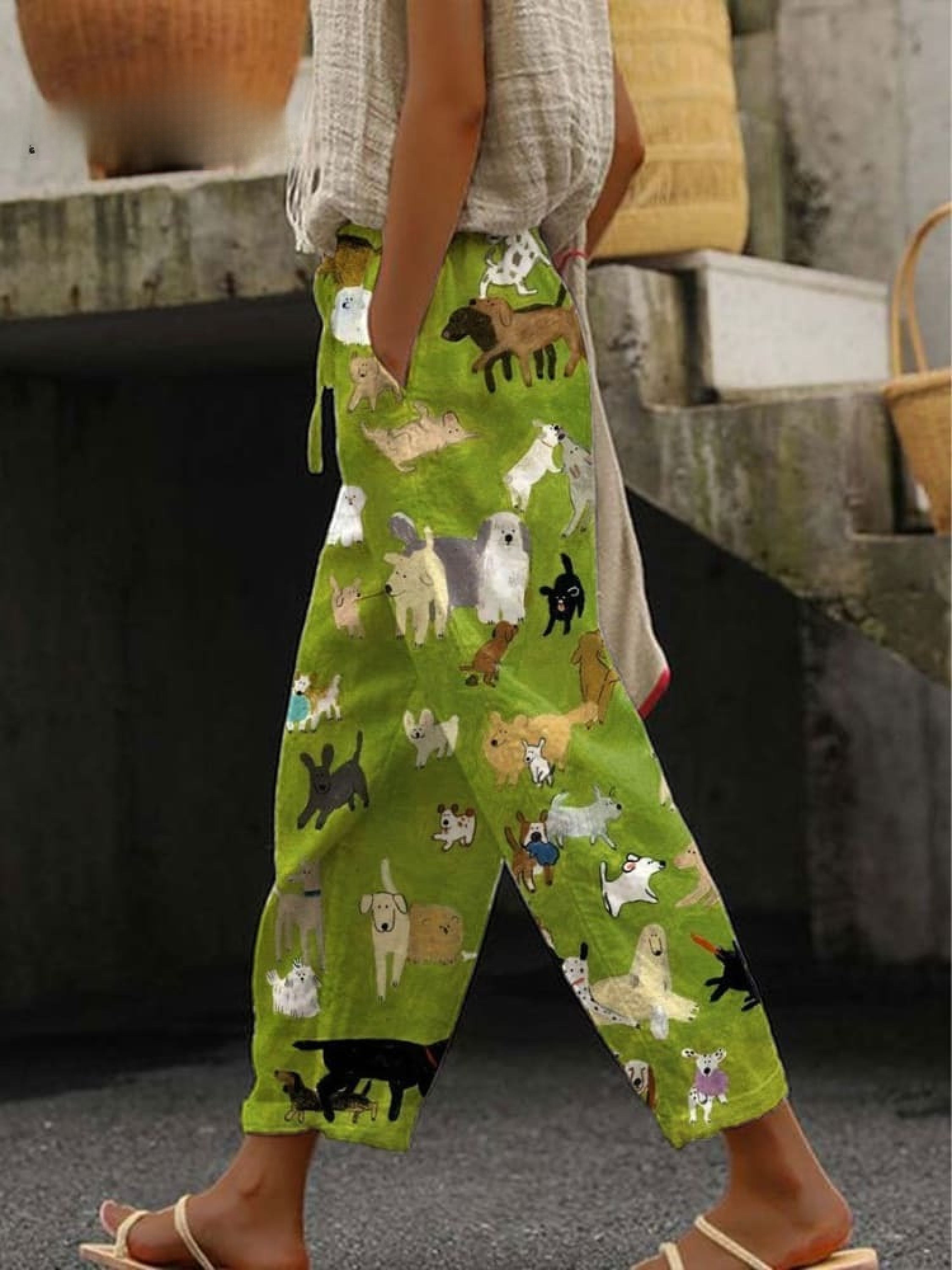 Women's Cute Dog Art Print Casual Shirt