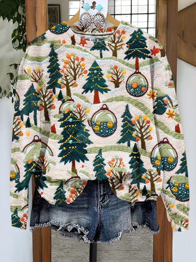 Christmas Tree Christmas Gift Art Print Casual Sweatshirt