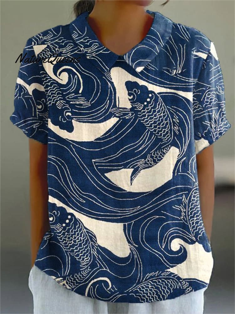 Women's Fish  Art Print Casual   Shirt