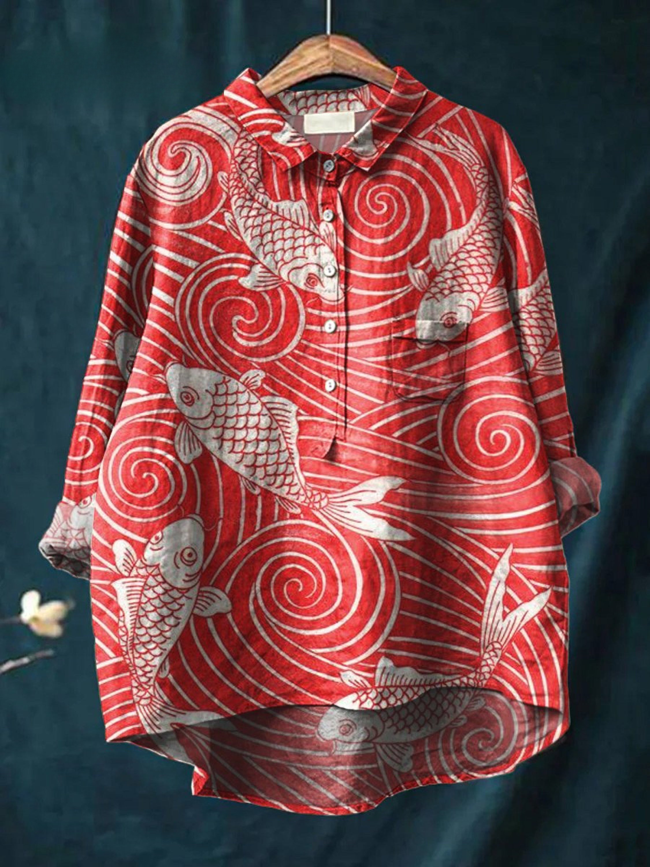 Women's Fish Art Print Casual Shirt