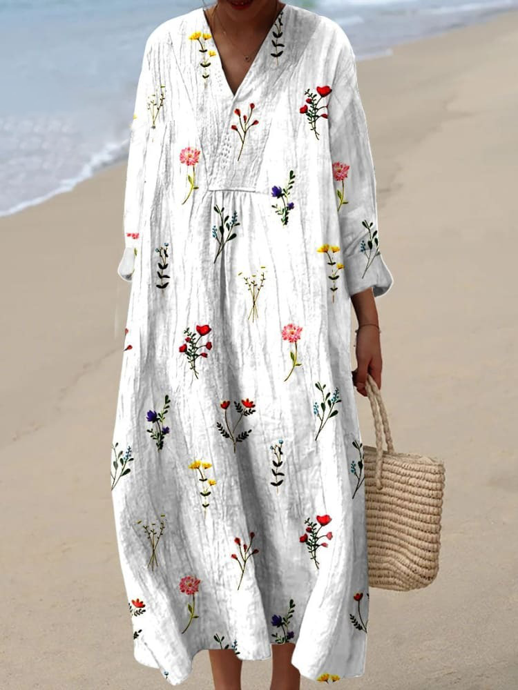 Women's Flower  Art Print Casual Dress