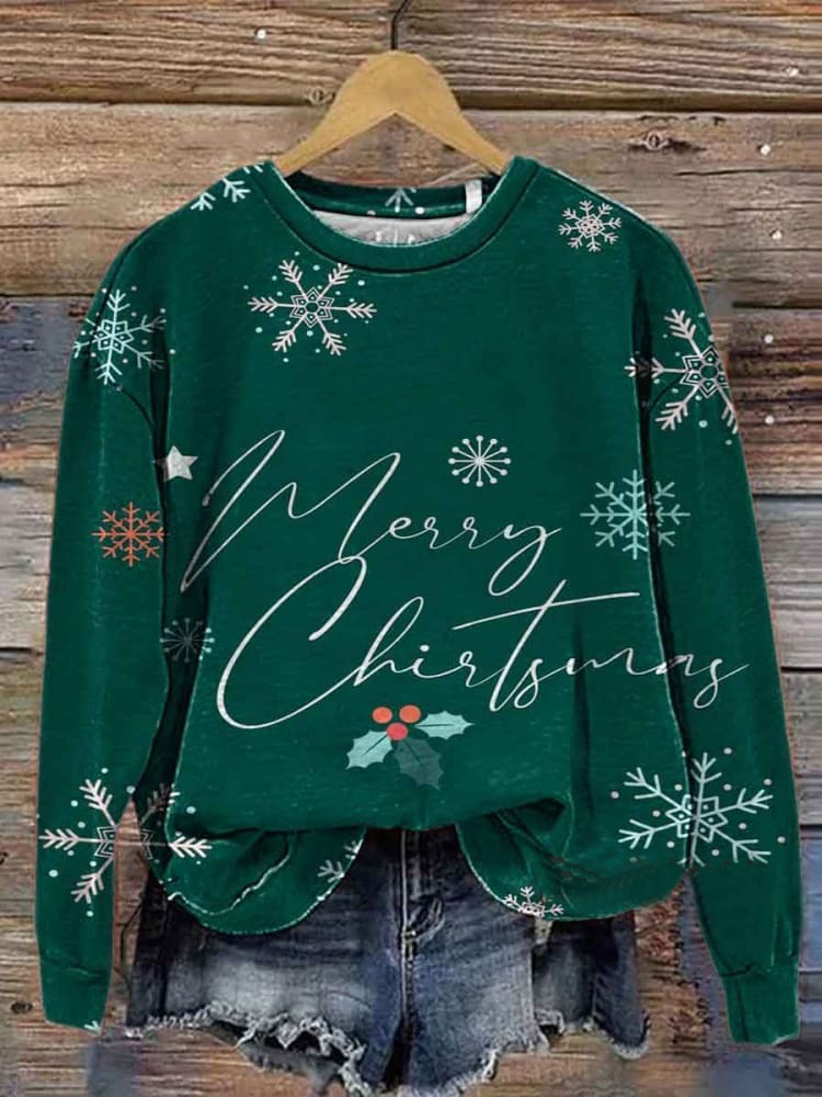 Women's Round Neck Printed Casual Sweatshirt