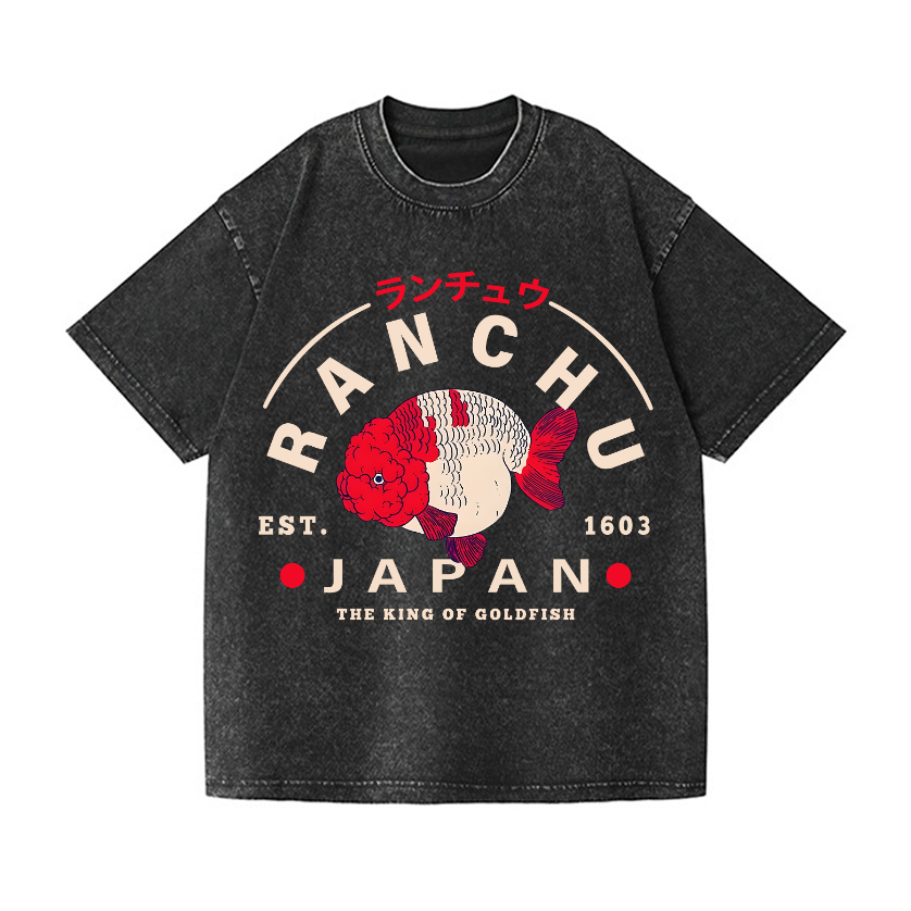 Ranchu, the King of Goldfish Vintage Wash Japanese Design T-Shirt