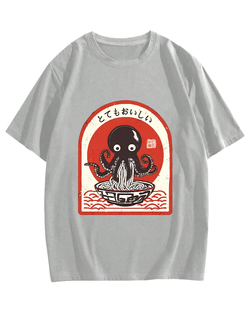 Ramen Lover Octopus Cotton casual T-shirt