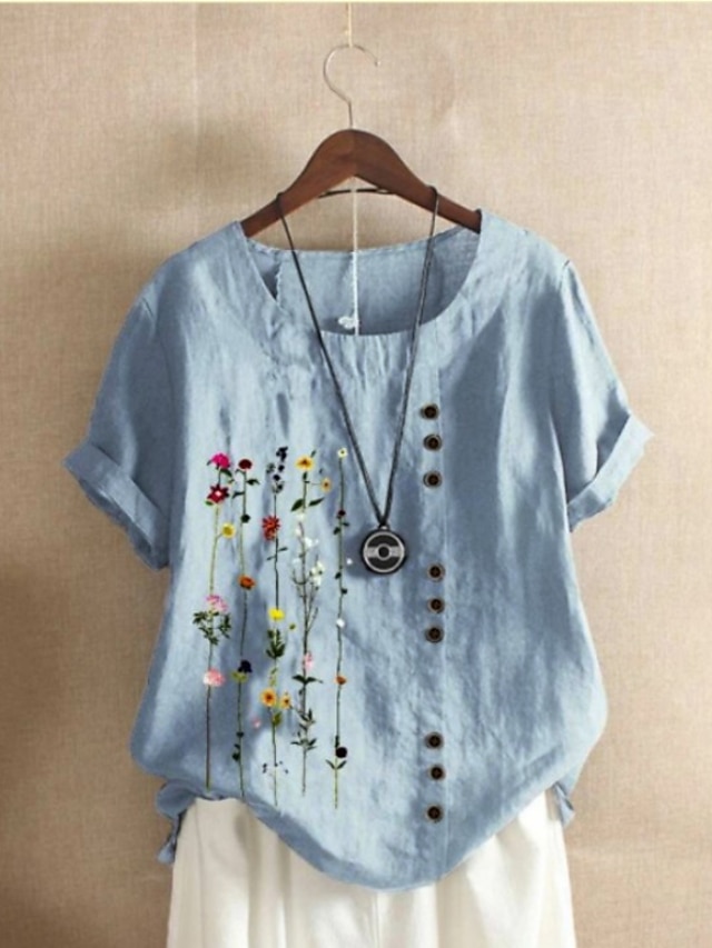 Women's Cotton Floral - Printed Blouse