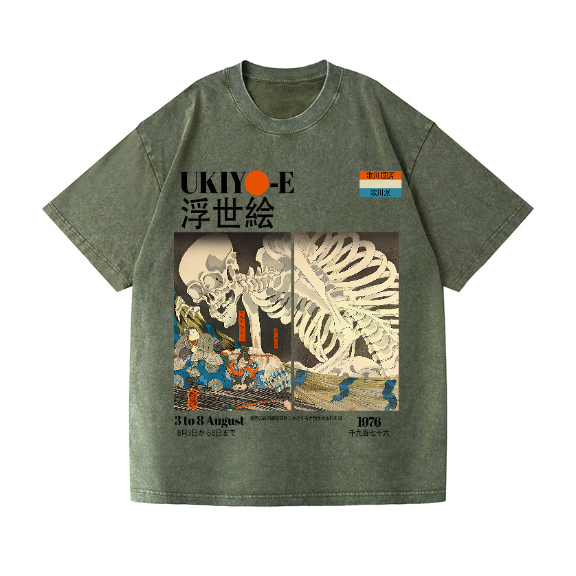 Ukiyoe Utagawa Kuniyoshi Vintage Wash Japanese Design T-Shirt