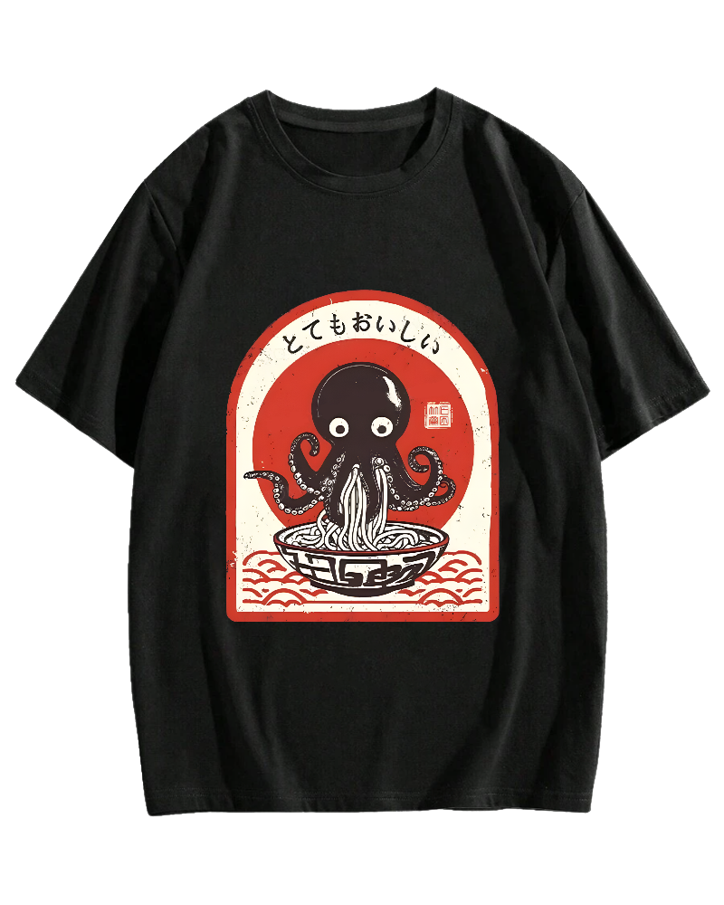 Ramen Lover Octopus Cotton casual T-shirt