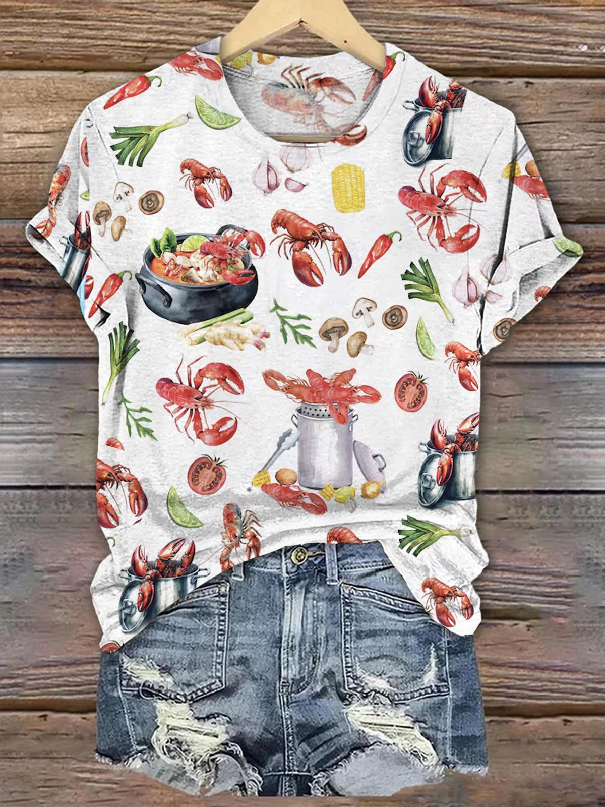 Funny Crawfish Boil Party Crew Neck T-shirt