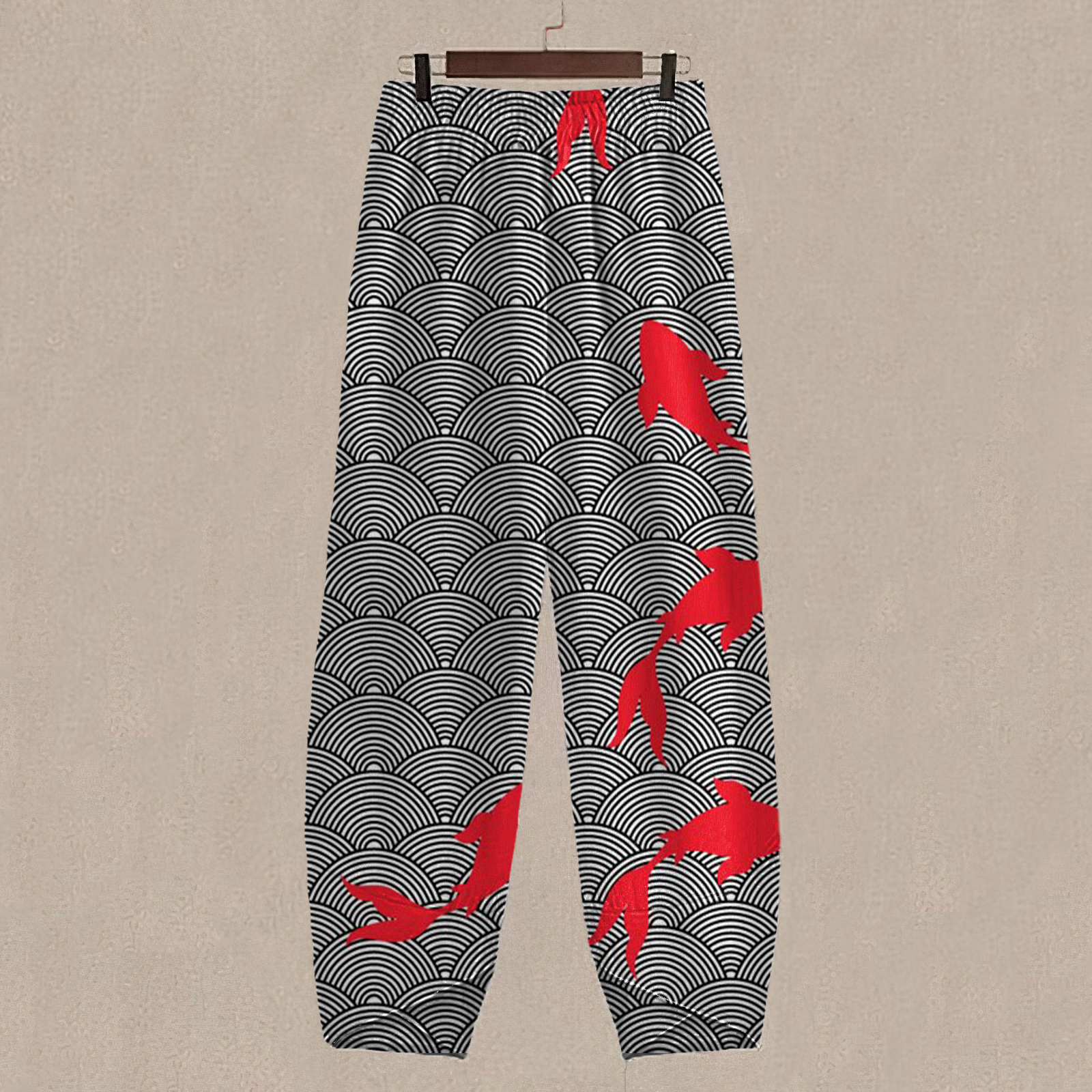 Women's Casual Japanese Fish PatternPrinted Pants