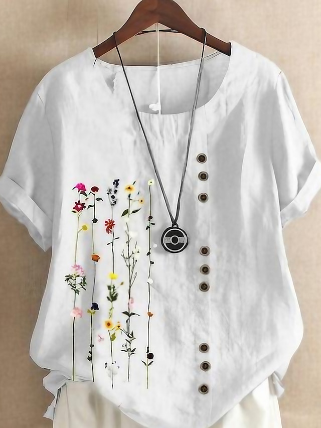 Women's Cotton Floral - Printed Blouse