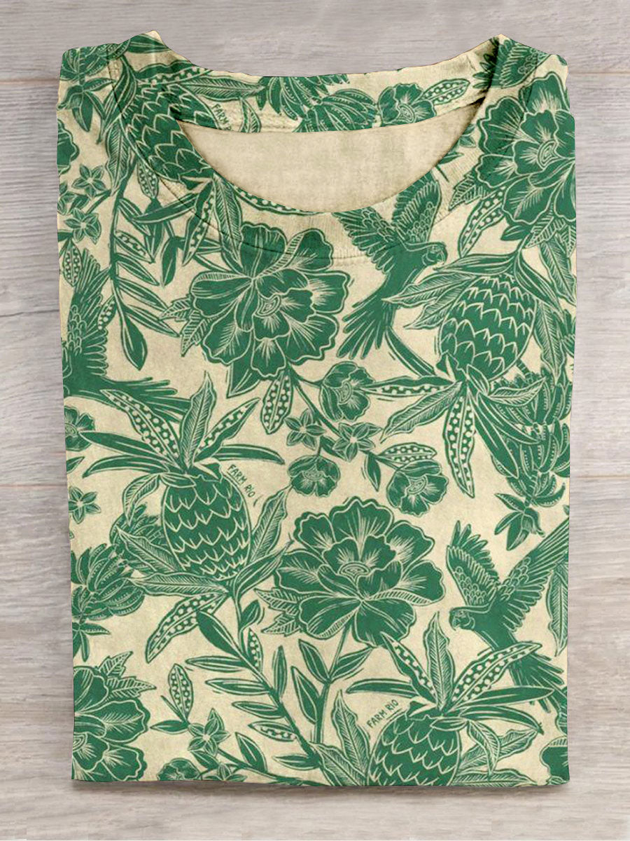 Unisex Floral Abstract Print Design T-Shirt