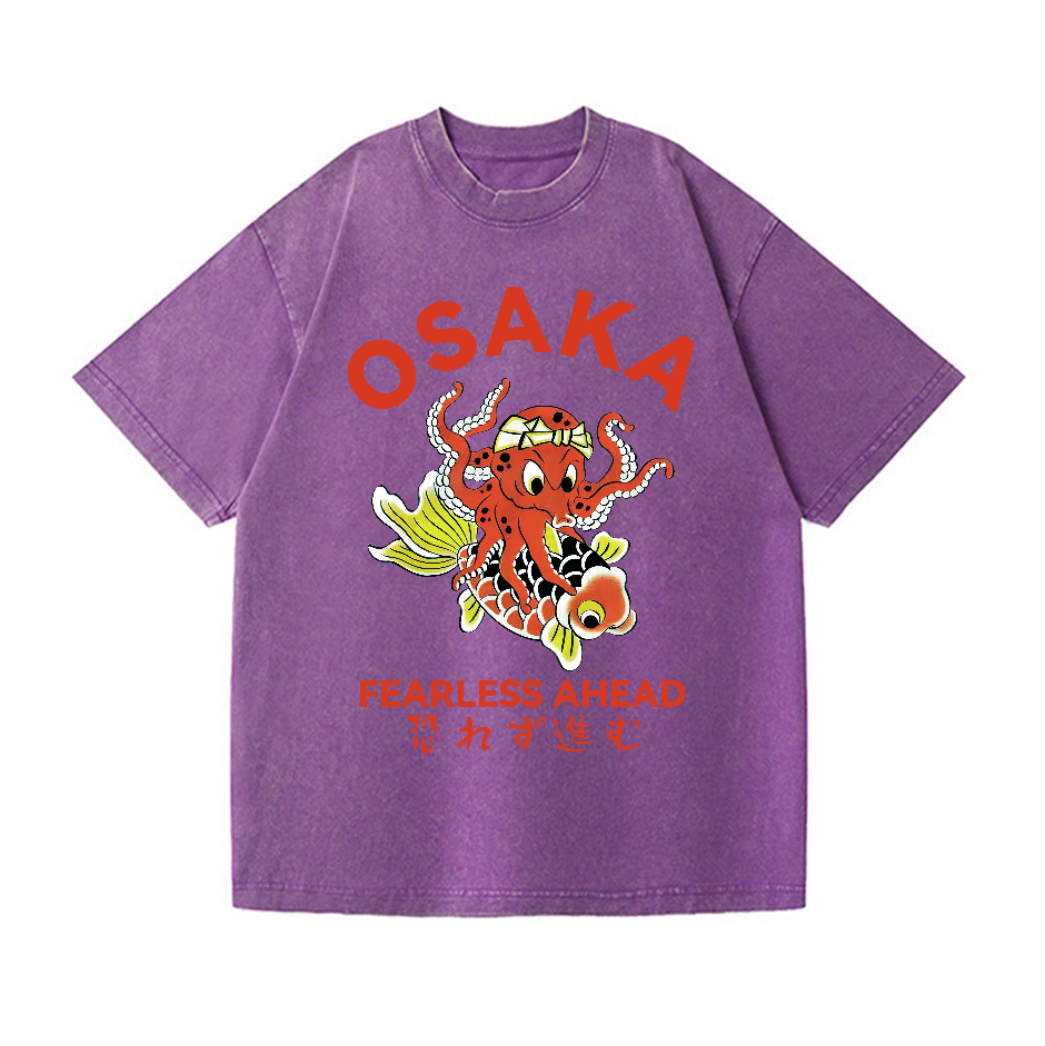 Osaka Octopus Vintage Wash Japanese Design T-Shirt