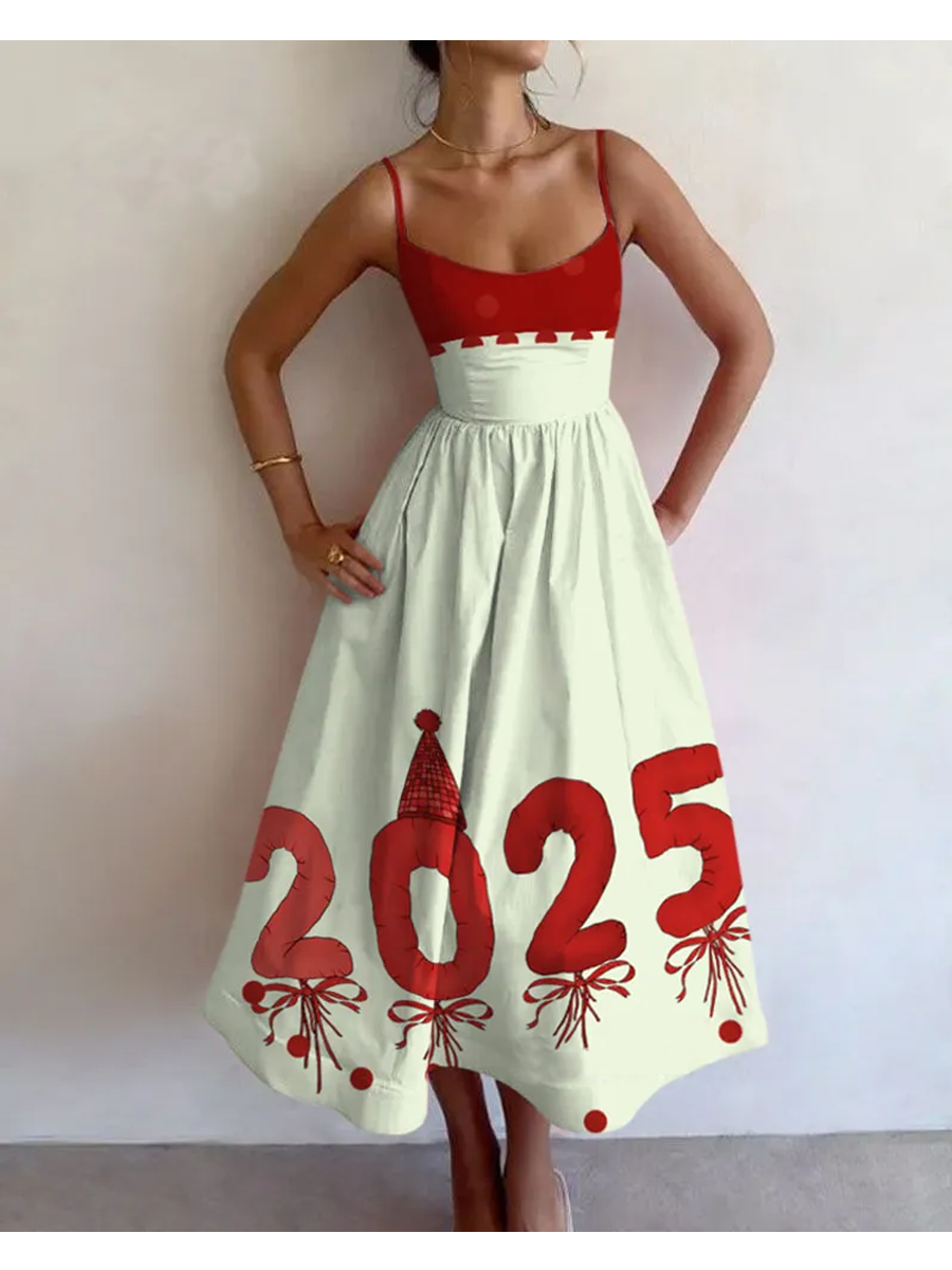 Celebrate 2025 Print Slip Dress