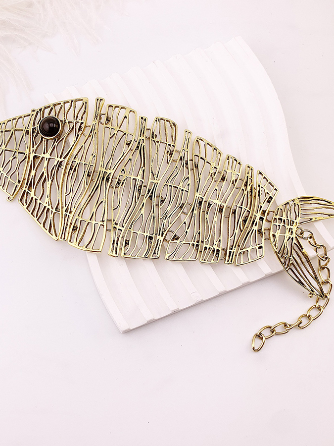 Gold Metal Fish Bracelet