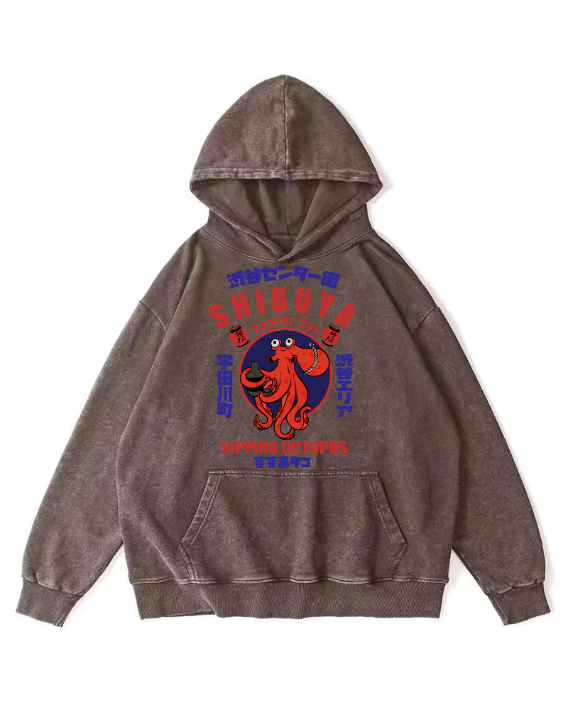 Shibuya Center Street Octopus Vintage Washed Hoodie