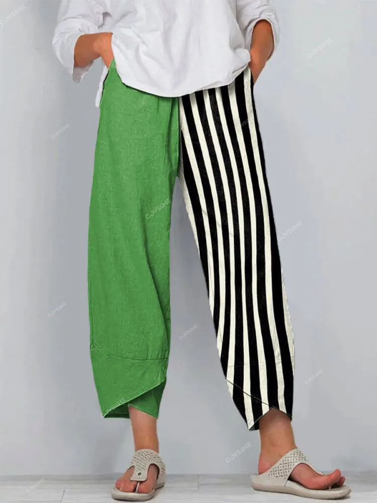Women's Abstract Geometric Art Print   Casual Pants