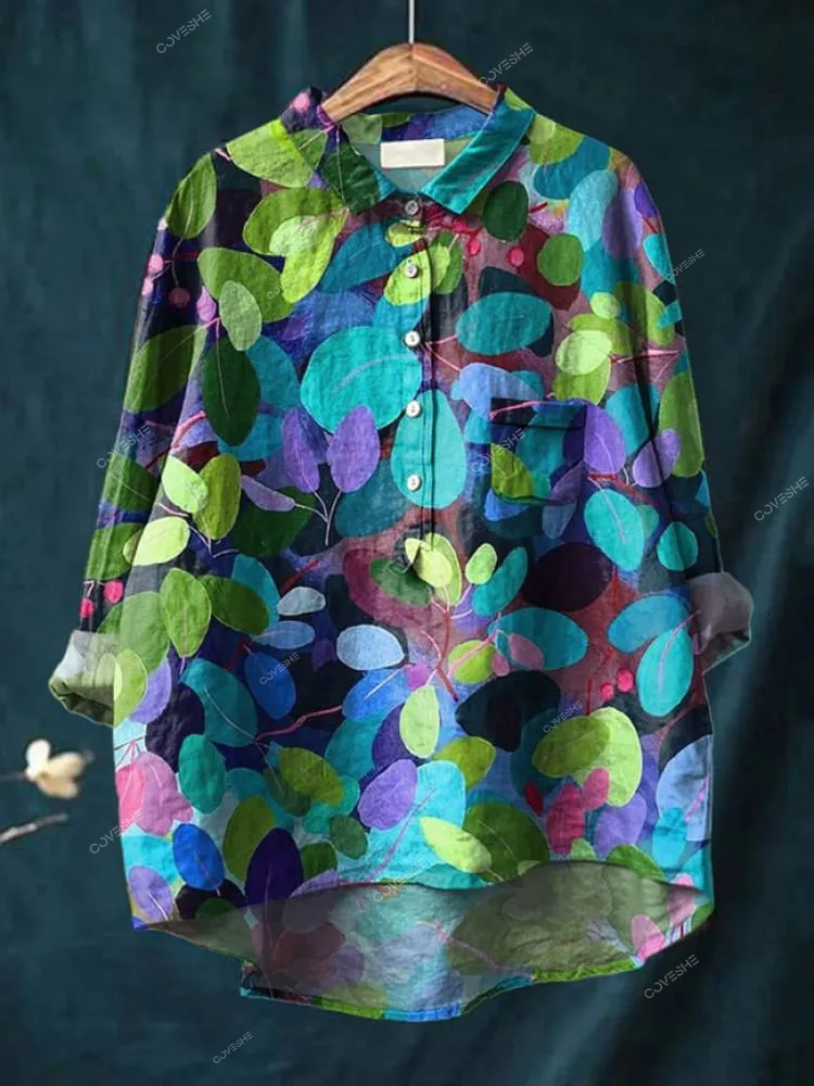 Women's Flower Print Casual   Shirt