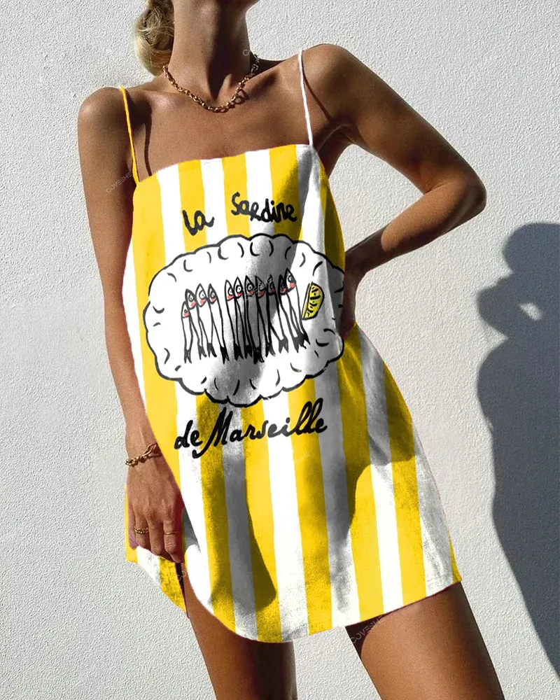 Women's La Sardines Print Mini Dress