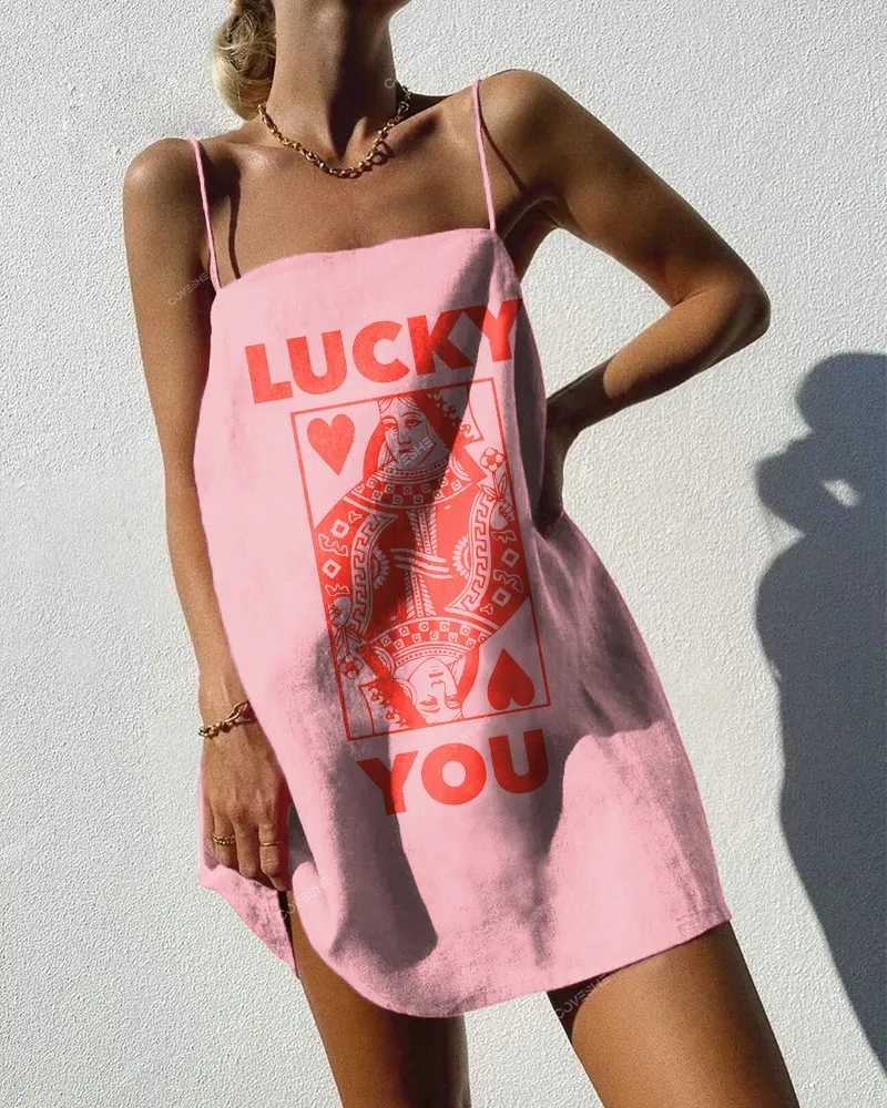 Women's Lucky You Print Mini Dress