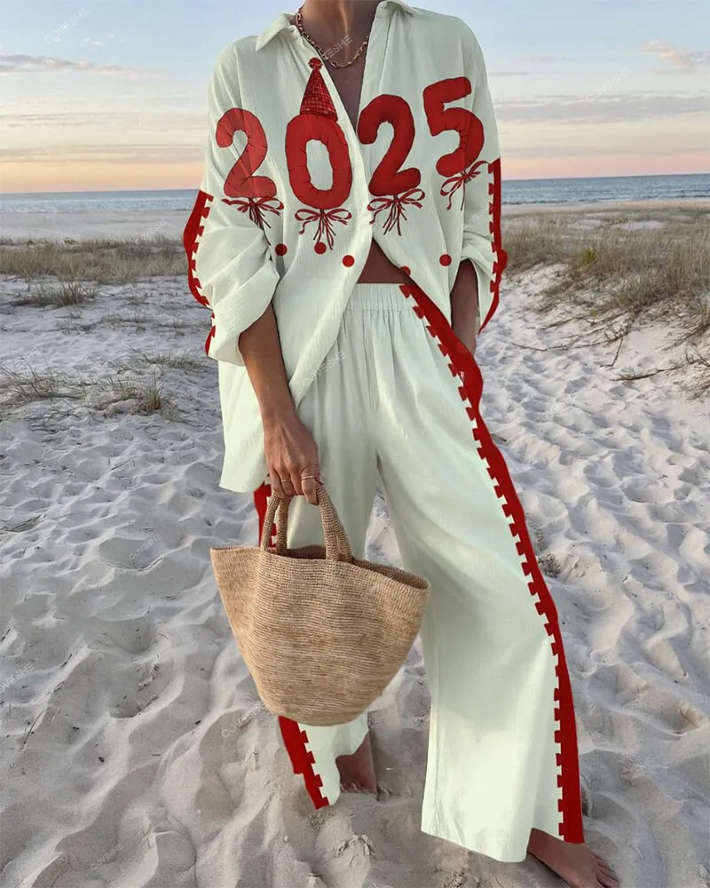 Celebrate 2025 Print Sleeveless Mini Dress