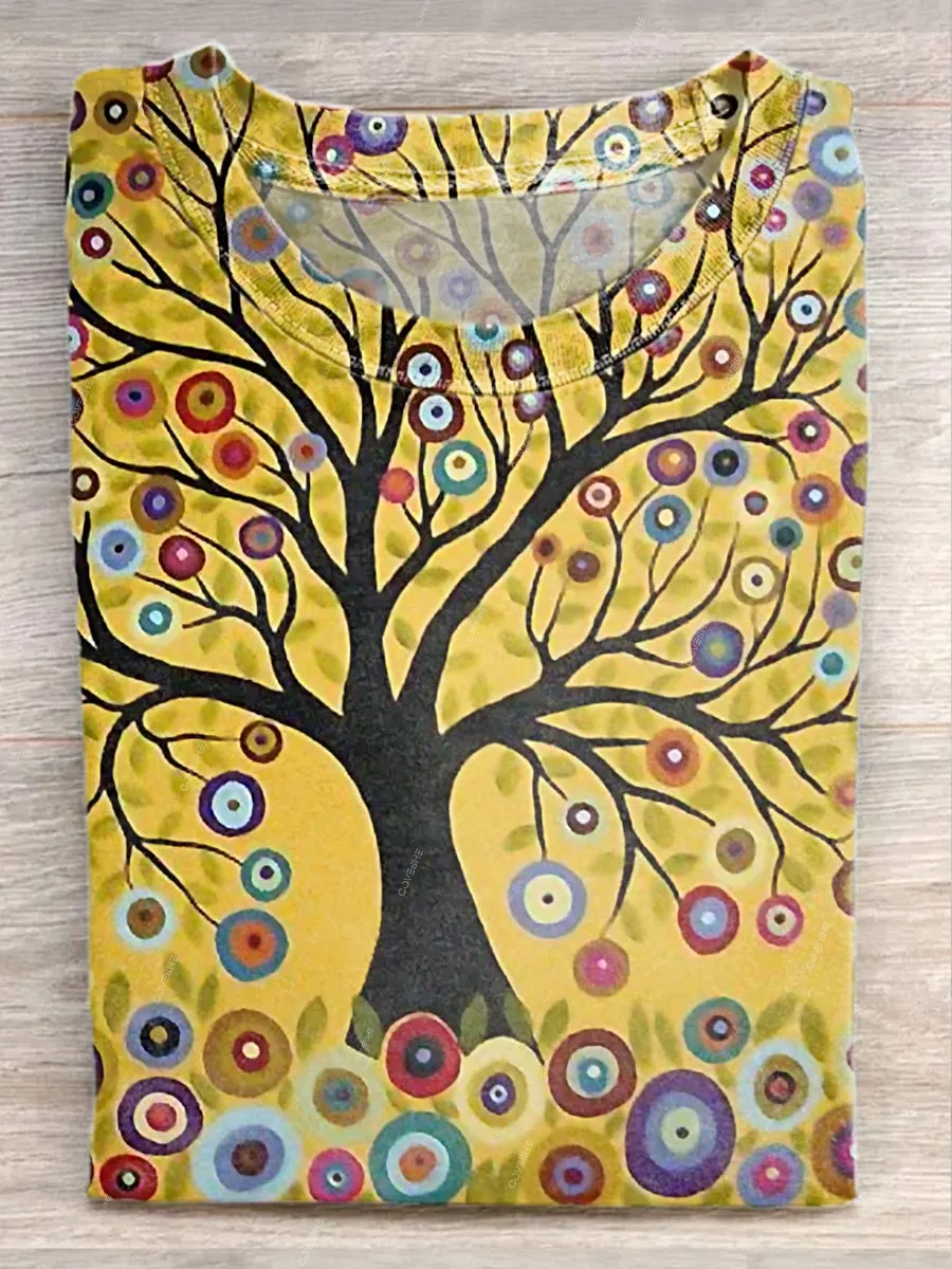Unisex Hippie Tree Of Life Printed Short Sleeve T-Shirt