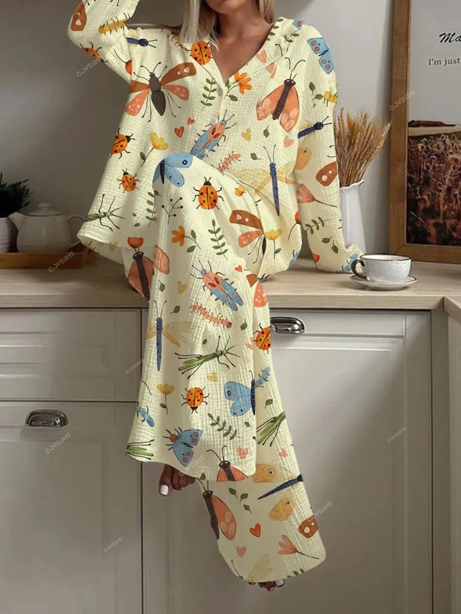 Women's Fun Insect Pajamas Set