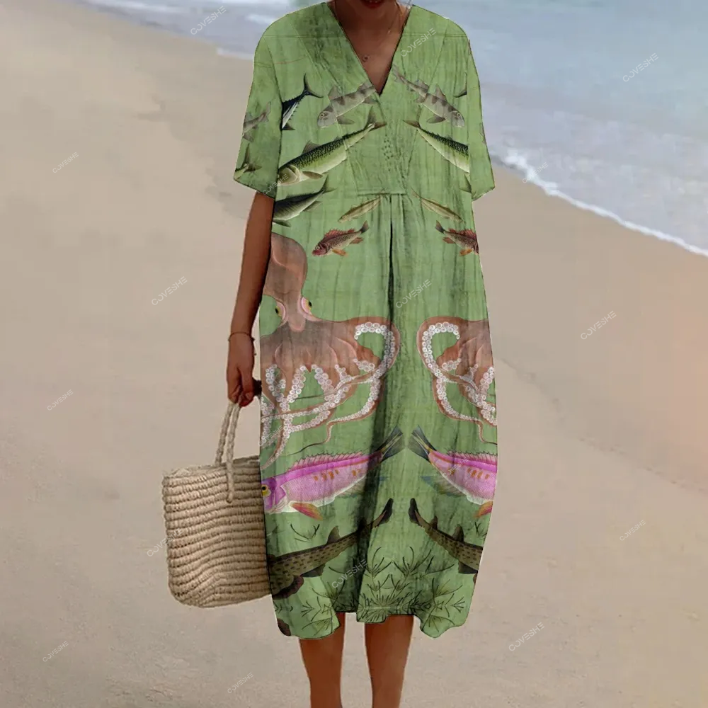 Women's Fish Art Print   Dress