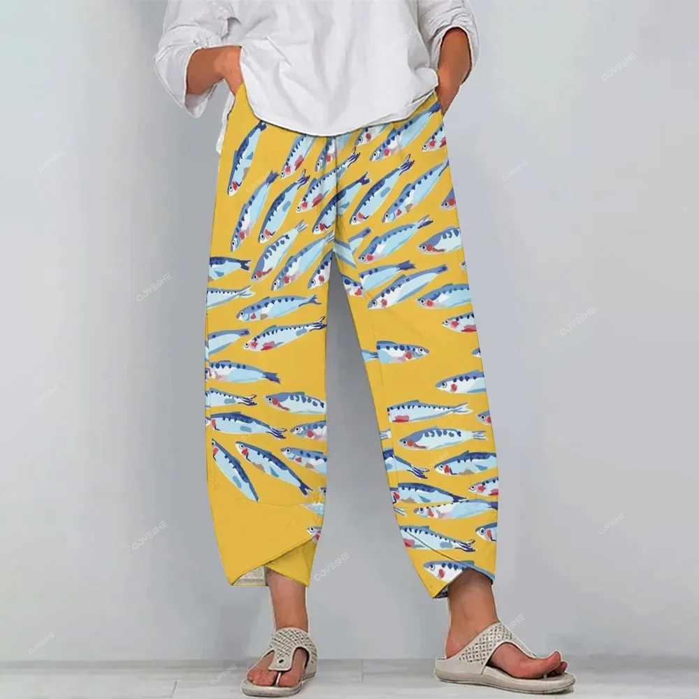 Women's Casual Sardine Printed   Pants