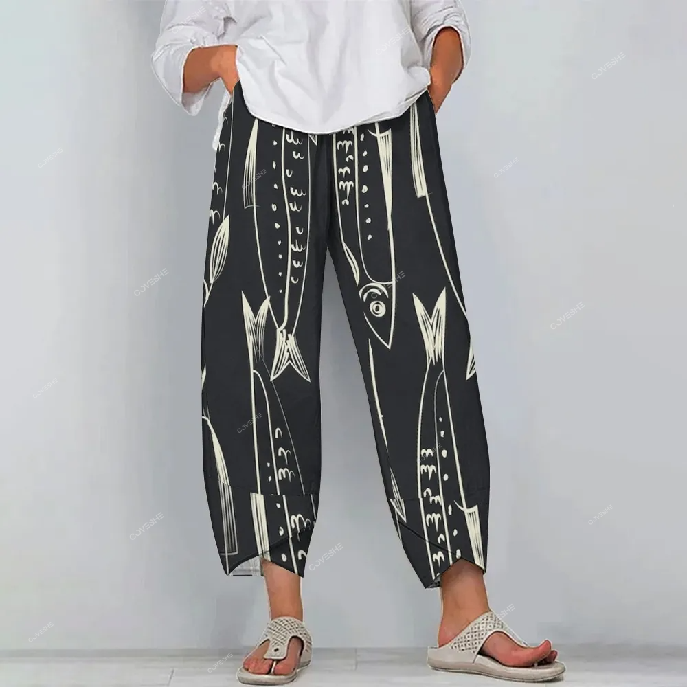 Women's Casual Fish Printed Pants