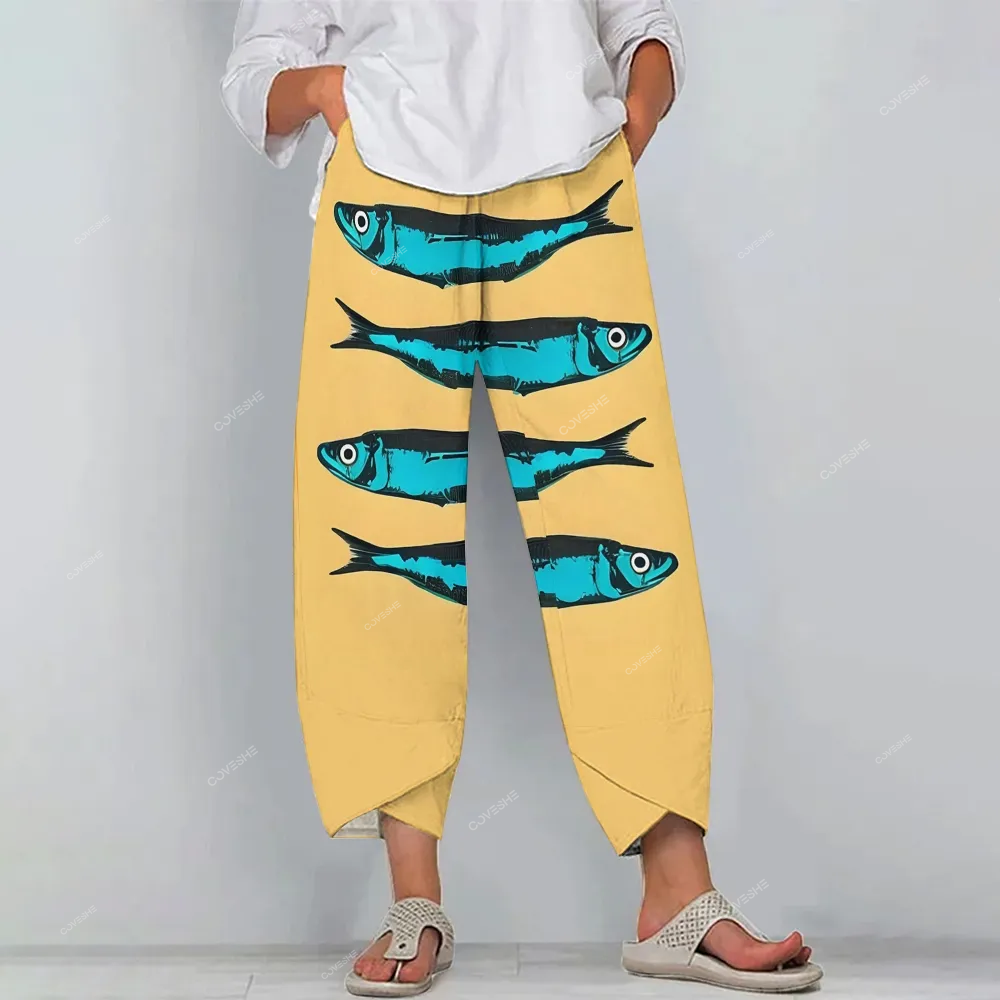 Women's Casual Sardine Printed   Pants