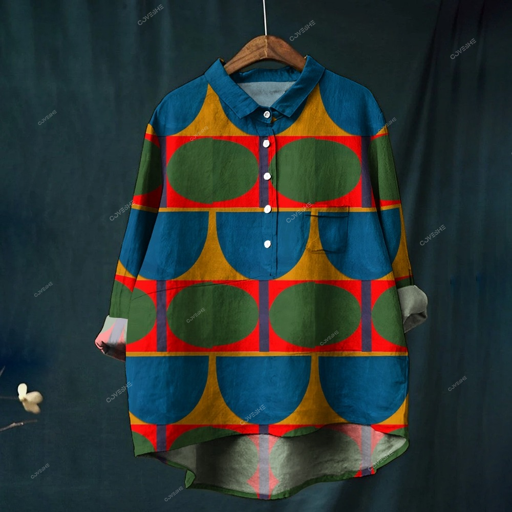 Women's Abstract Print Casual   Shirt