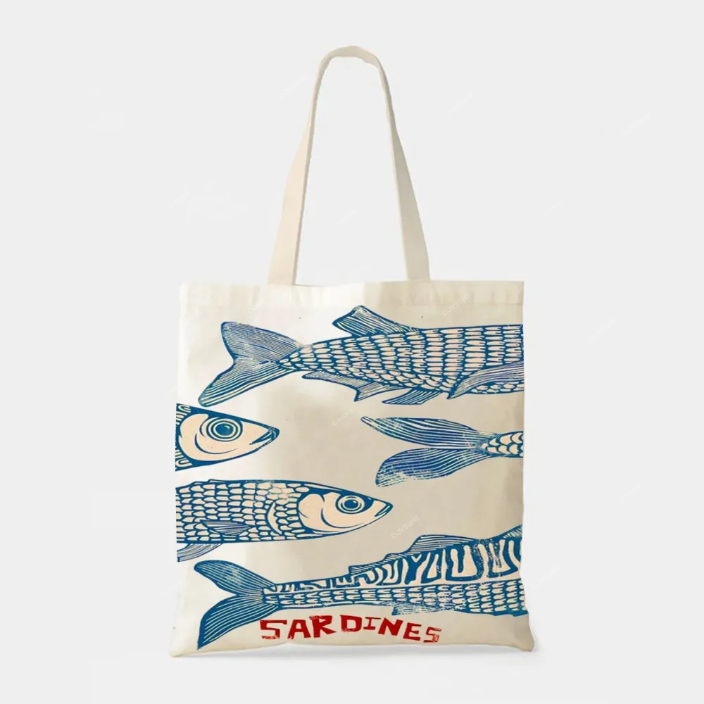 Sardines Print Tote Bag