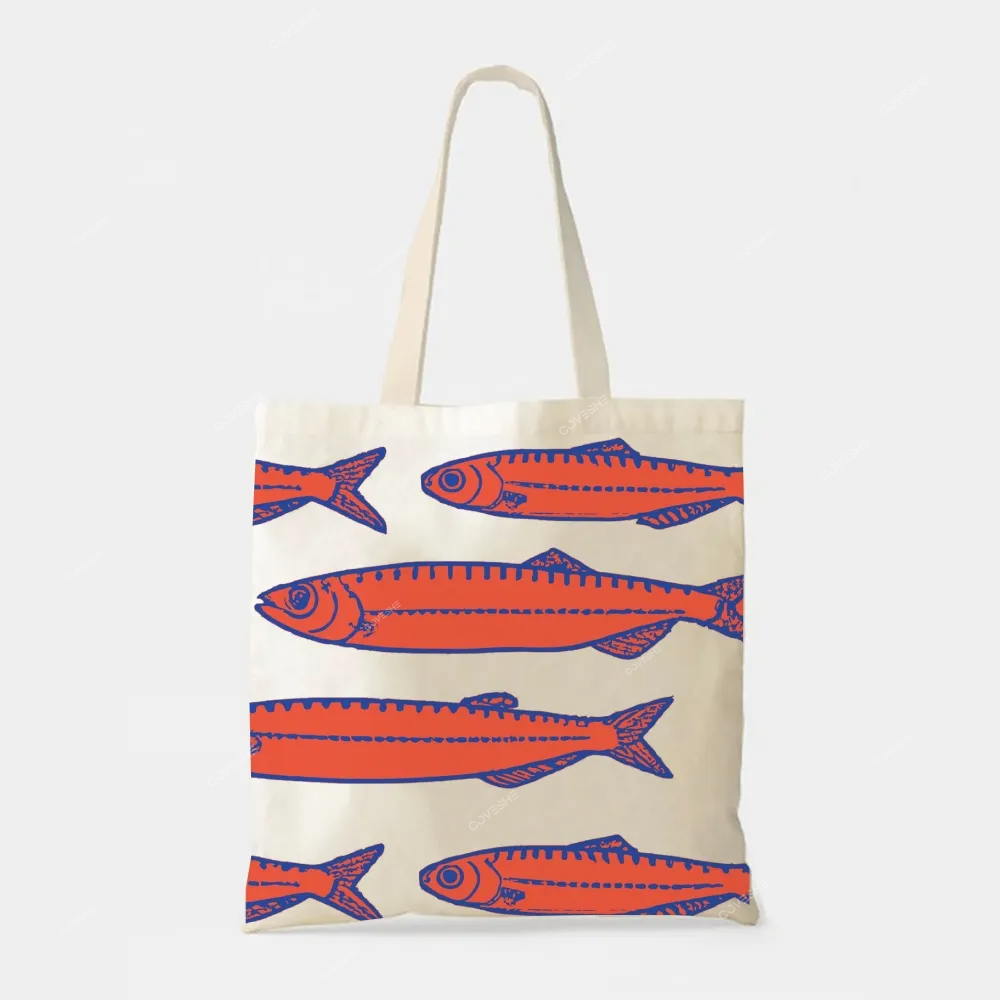 Sardines Print Tote Bag