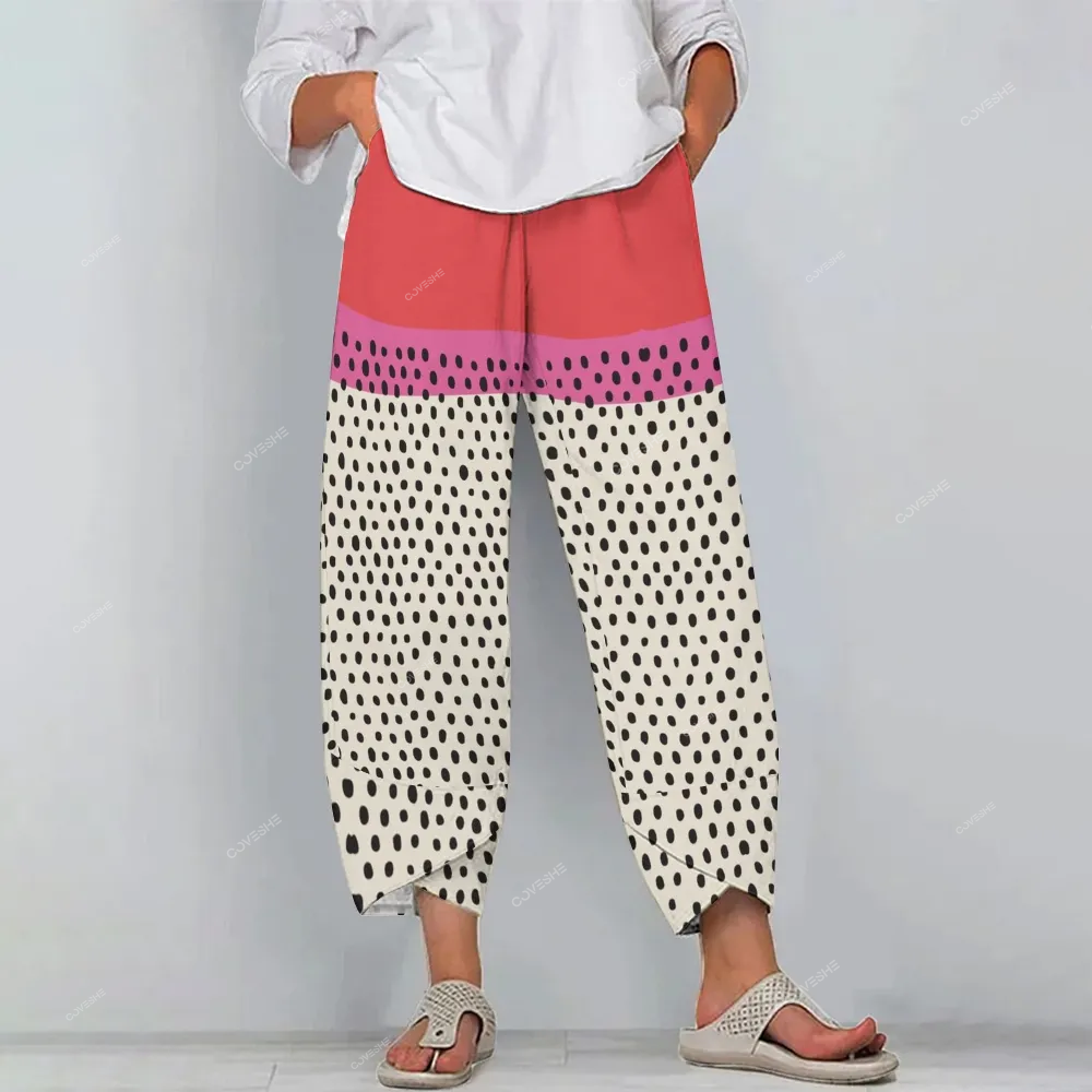 Women's Casual Polka Dot Printed   Pants