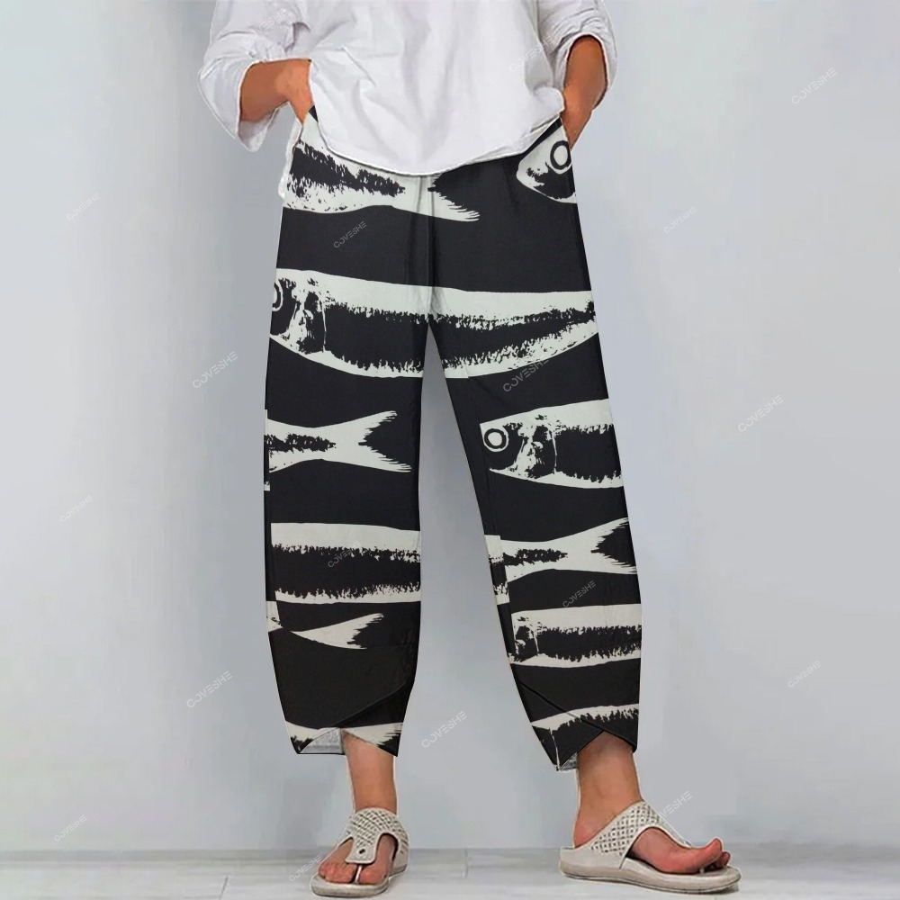 Women's Casual Sardine Printed   Pants