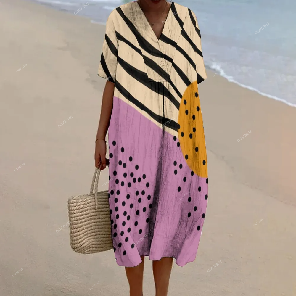 Women's Abstract Print Flowy   Dress