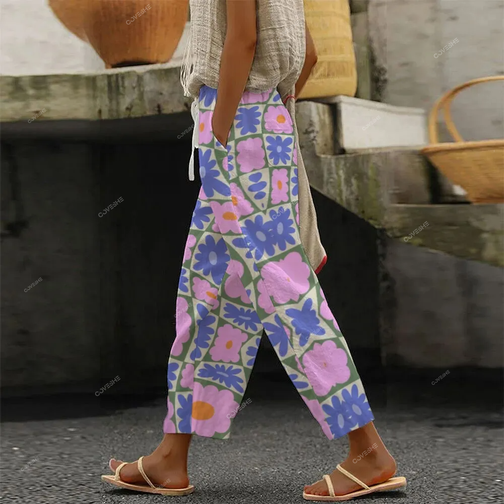 Women's Flower Printed Casual Pants