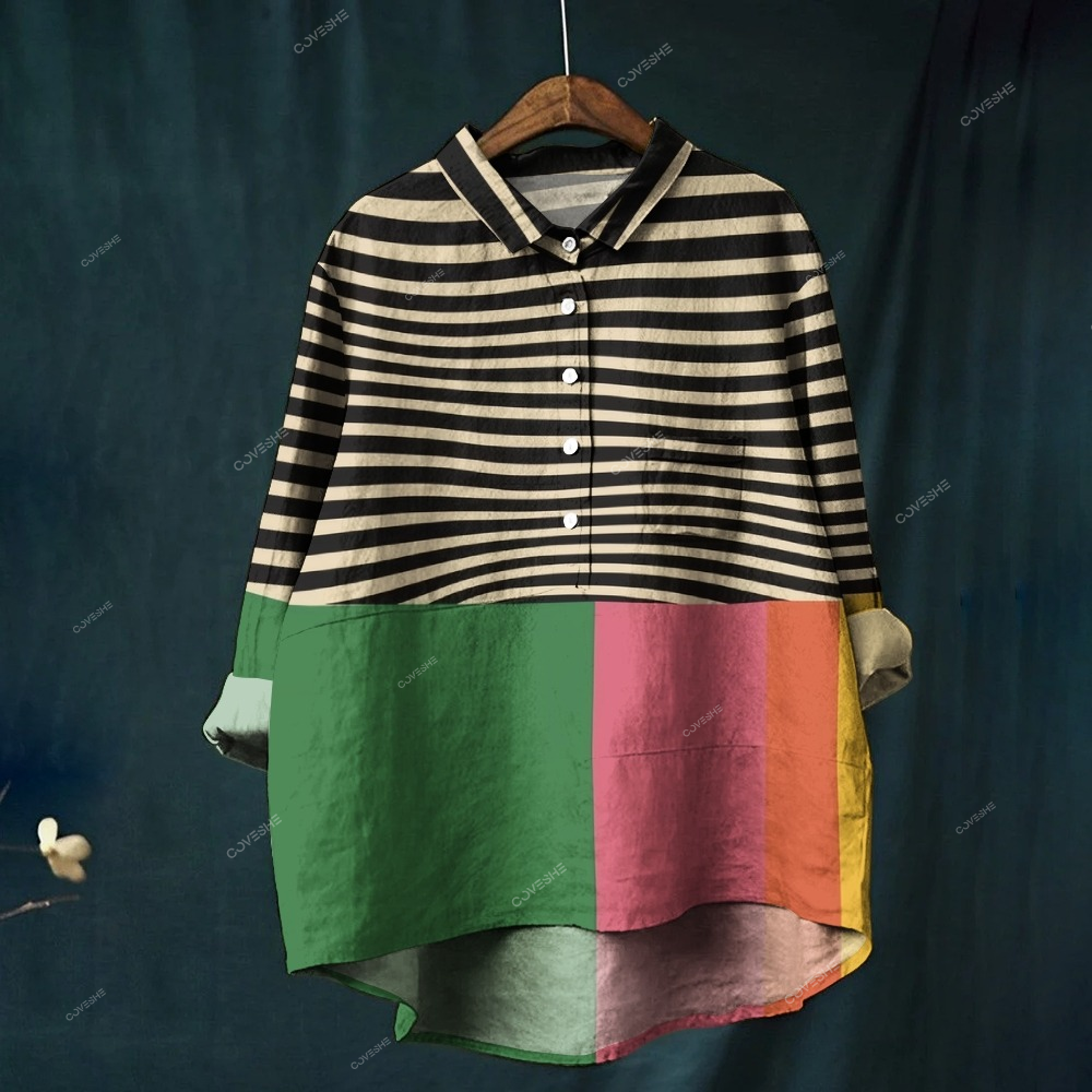 Women's Stripe Printed Casual Shirt
